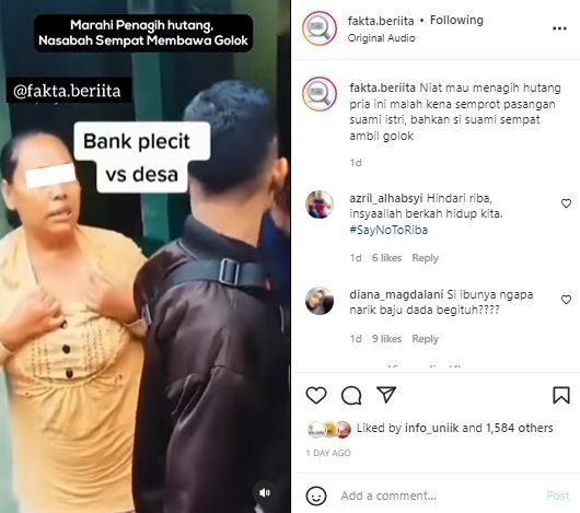 Viral Pria Syok Saat Tagih Utang Pasutri Malah Disemprot Habis-habisan. (Instagram/@fakta.beriita)