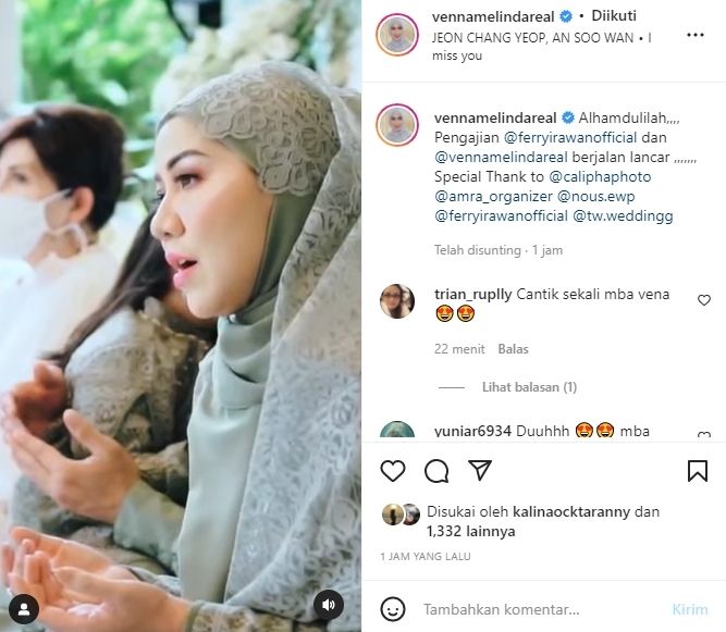 Potret Pengajian Venna Melinda Jelang Menikah (Instagram/@vennamelindareal)