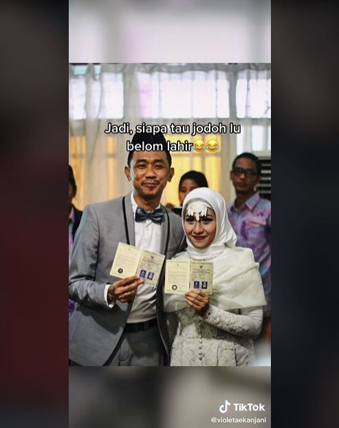 Viral Pasangan Beda Usia, Suami Sudah Kuliah Istri Baru Lahir (tiktok.com/violetaekanjani)
