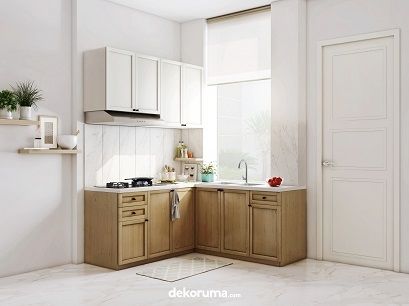 Desain Dapur Japandi Natural. (Dekoruma)