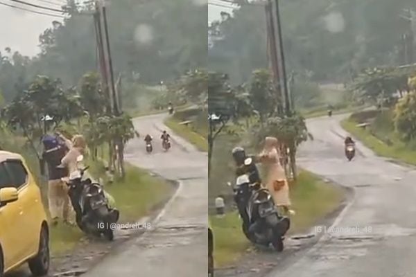 Mengamuk di Pinggir Jalan, Istri Pergoki Suami Diduga Lagi Bersama Perempuan Lain (Instagram/@andreli_48)