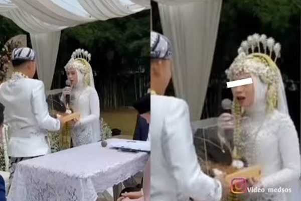 Viral Pengantin Wanita Ini Minta Malam Pertama Dibayar Tunai. (Instagram/@video_medsos)