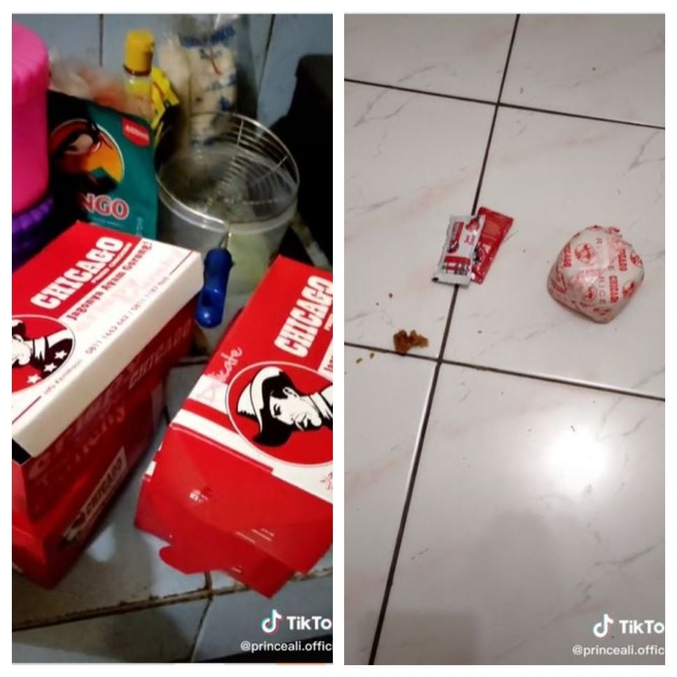 'Niat berbagi makanan berujung panik (TikTok @princeali.official)