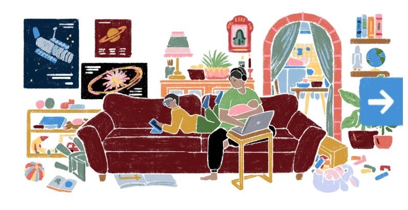Google doodle Hari Perempuan Internasional. [Google]