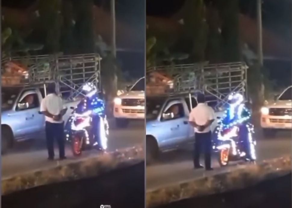 Pengendara motor dengan lampu gemerlap (instagram.com/viralkak/)