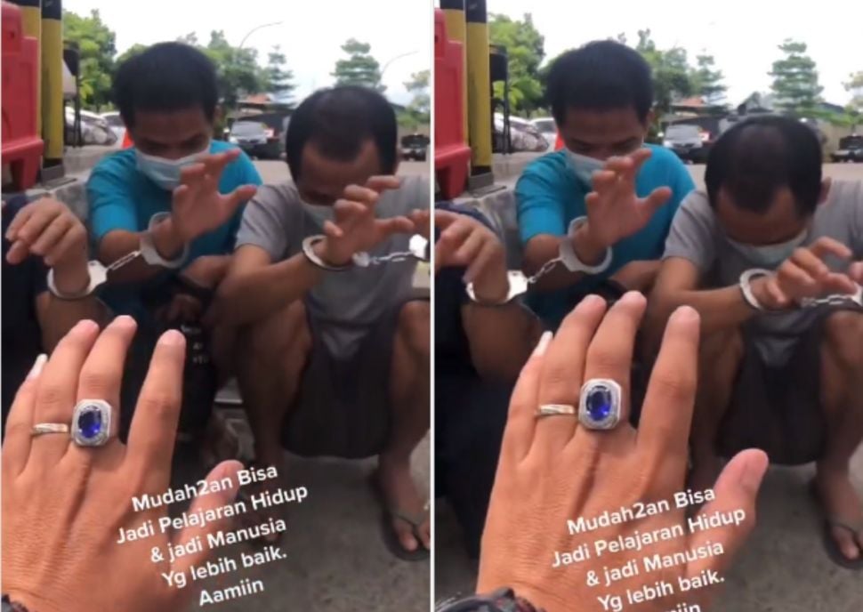 Viral! Aksi Joget TikTok Tiga Tahanan Jongkok dan Tangan Diborgol Tuai Perdebatan. (Instagram/indoviral8)