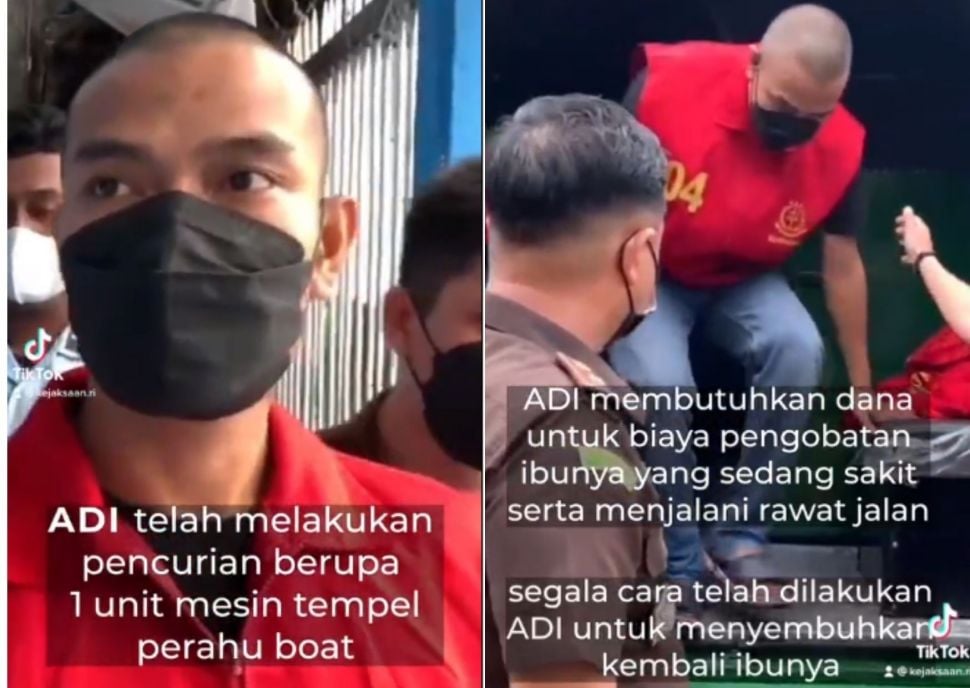 Pria ini Nekat Curi Mesin Tempel Perahu Boat Demi Pengobatan Ibu, Kini Bebas Usai Kejaksaan Beri Restorative Justice. (Instagram/