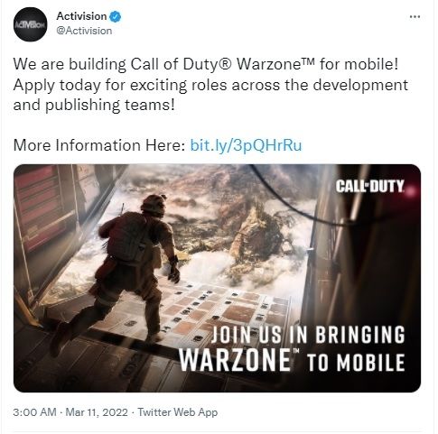 Call of Duty Warzone versi Mobile. [Twitter]