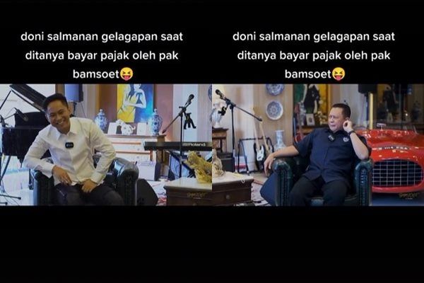 Viral Video Lawas Doni Salmanan Gelagapan Dicecar Pajak Sama Bamsoet. (TikTok)