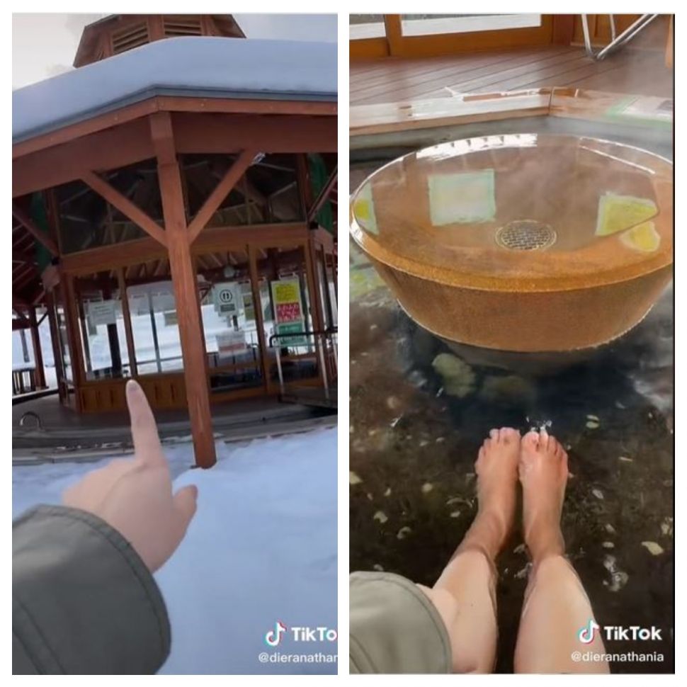 Pemandian air panas khusus kaki di Jepang (TikTok @dieranathania)