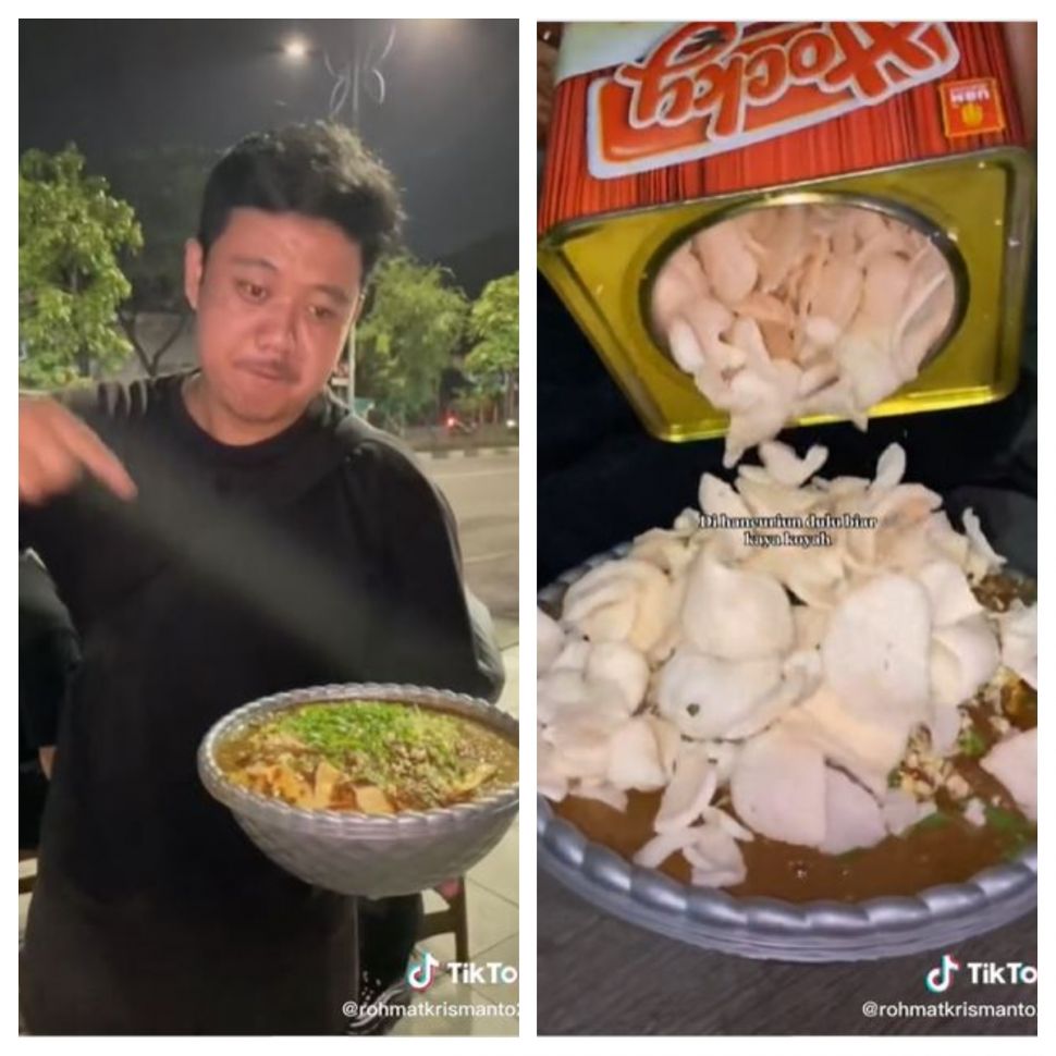 Tahu tek Rp300 ribu di baskom (TikTok @rohmatkrismanto24)