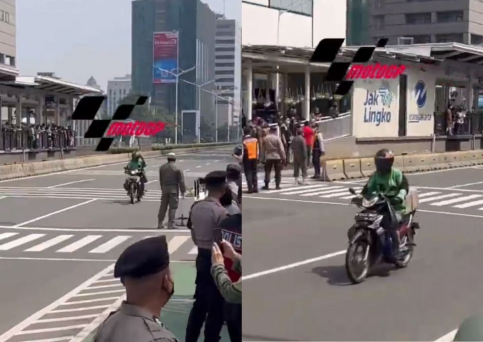 Bukan Pebalap, Sosok ini Beraksi Jadi Pembuka Parade Moto GP Jakarta, Publik: Valentino Rojikin. (Instagram/dramaojol.id)