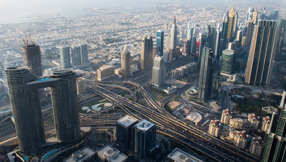 Suasana Kota Dubai terlihat dari gedung Burj Khalifa, Kota Dubai, Uni Emirat Arab, Senin (14/3/2022). [ANTARA FOTO/M Agung Rajasa/wsj]