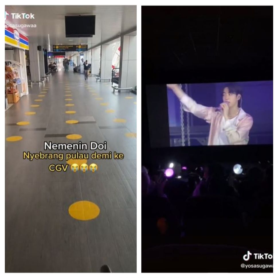 Terbang beda pulau demi menonton konser BTS (TikTok @yosasugawaa)