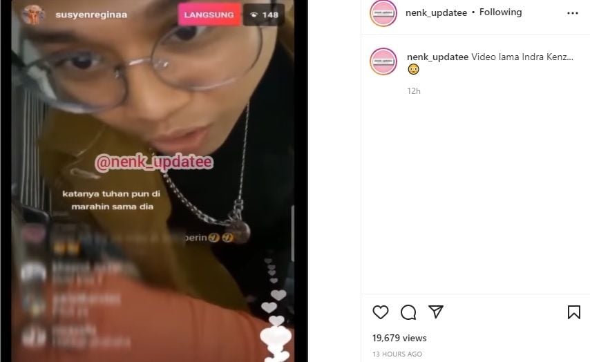 Beredar Video Live Instagram Lawas Indra Kenz, Diduga Bilang Ingin Memarahi Tuhan (Instagram/nenk_update)