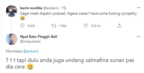 kicauan Awkarin. [awkarin / Twitter]