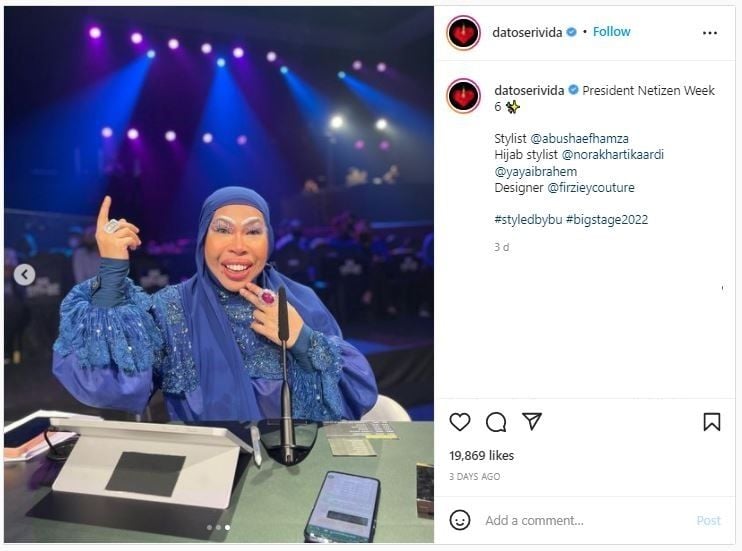 Gaya Makeup Penyanyi Malaysia Bikin Gagal Paham, Dikritik Tak Sesuai Umur (instagram.com/datoserivida)