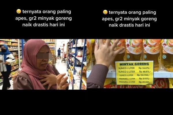 Wanita Ini Awalnya Senang Lihat Minyak Goreng Melimpah, Pas Lihat Harganya Auto Jantungan (instagram/@dunia_kaumhawa)