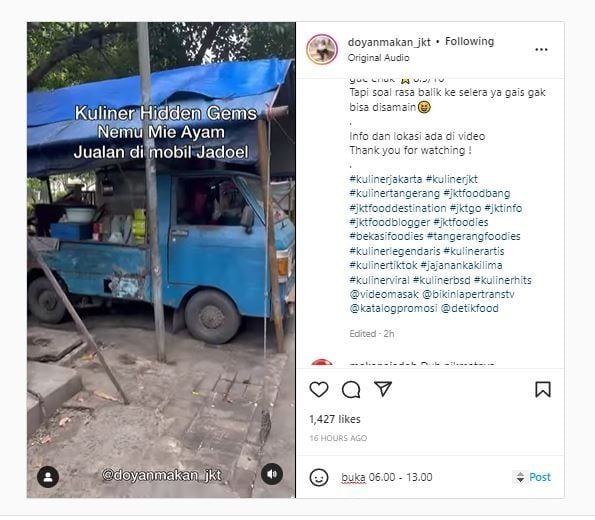 Mie Mobil Bangka (Instagram @doyanmakan_jkt)