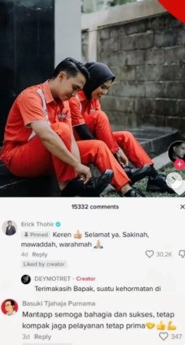 Komentar Erick Tohir dan Ahok (Instagram/lambe_turah)