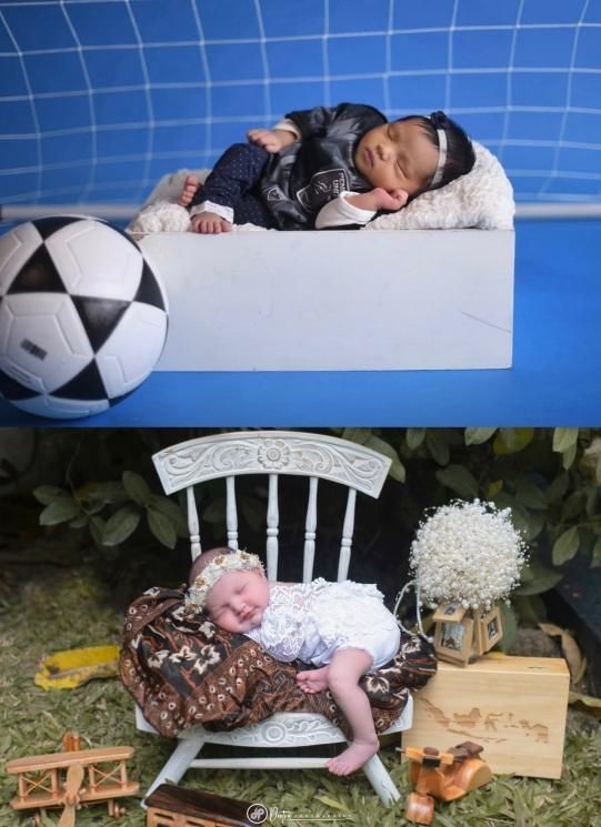 Adu Gaya Potret Newborn Baby Ameena dan Baby Djiwa (Instagram/@attahalilintar/@dimsanggara)