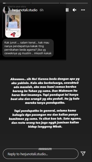 Herjunot Ali tegas menolak menikah beda agama (instagram.com)