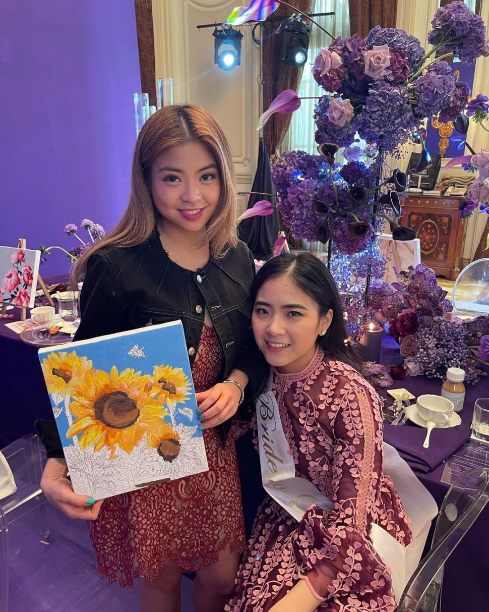 Acara bridal shower Jessica Tanoesoedibjo bertema serba ungu. [Instagram]