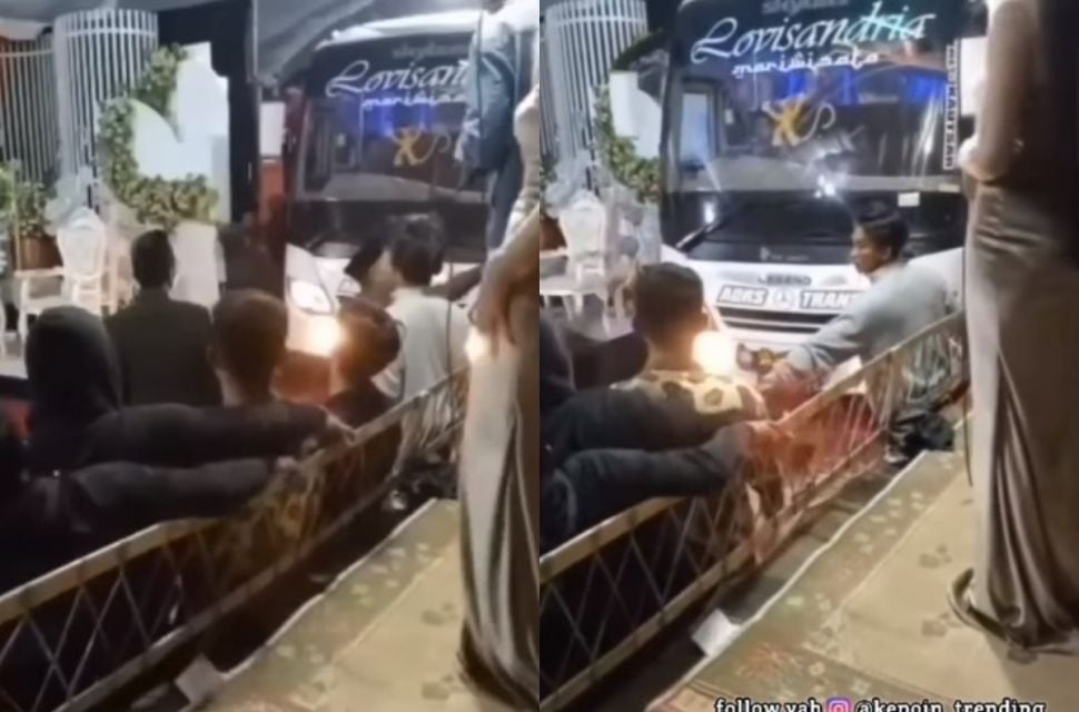 Bus terobos hajatan (instagram.com/kepoin_trending/)