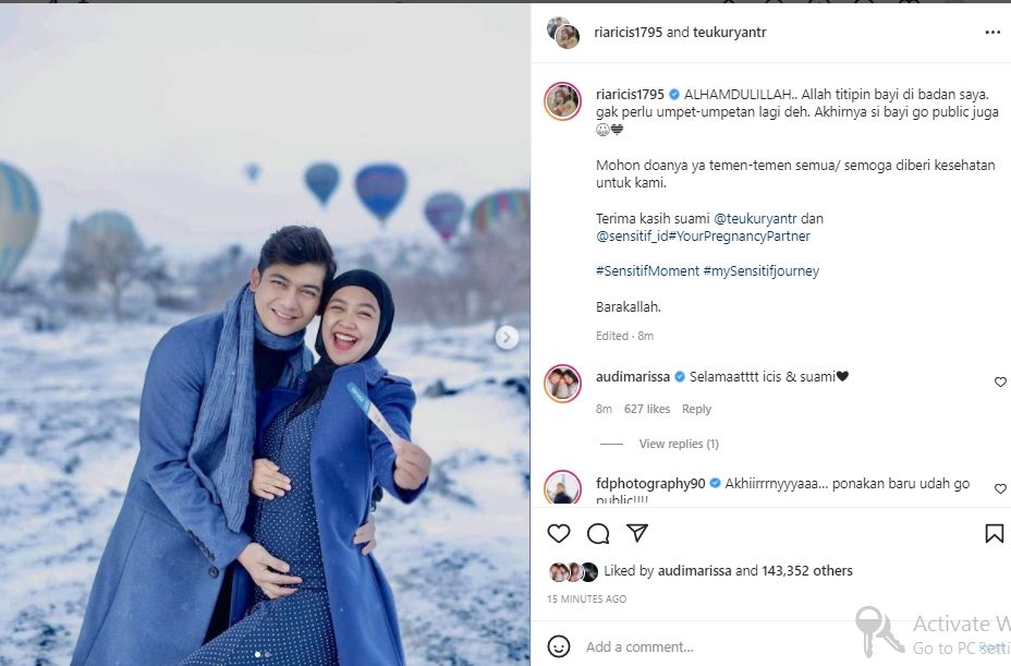 `Ria Ricis umumkan kehamilan (instagram.com)