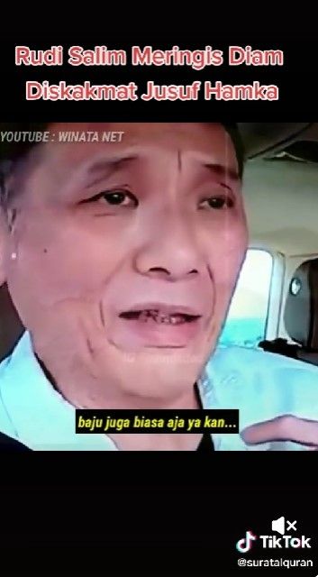 Tangkapan layar video Jusuf Hamka saat ditanya bosen tidak menjadi orang kaya oleh Rudy Salim. [TikTok]