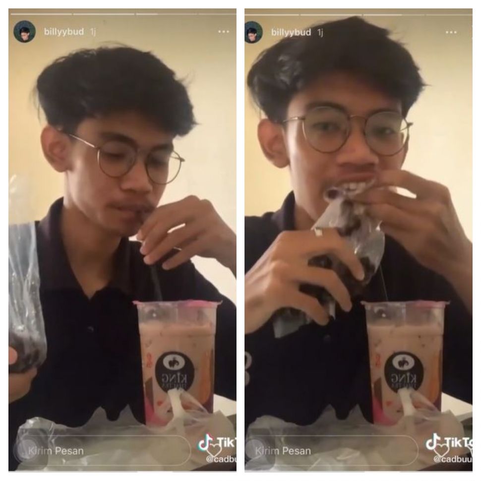 Makan boba seperti batagor (TikTok @cadbuurrry)