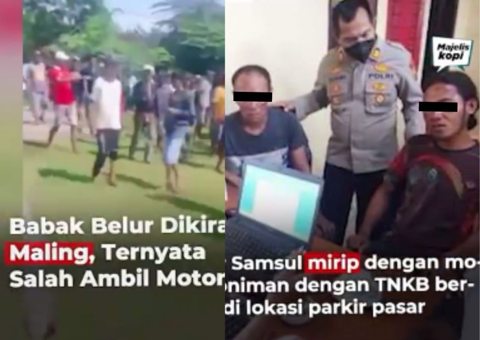 Apes! Dikira Maling, Dua Pria Babak Belur Usai Dihajar Warga, Ternyata Cuma Salah Ambil Motor. (Instagram/majeliskopi08)