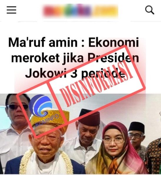 CEK FAKTA: Ma'aruf Amin Berkata Ekonomi Meroket Apabila Jokowi Jadi Presiden 3 Periode, Benarkah? (Kominfo.go.id)