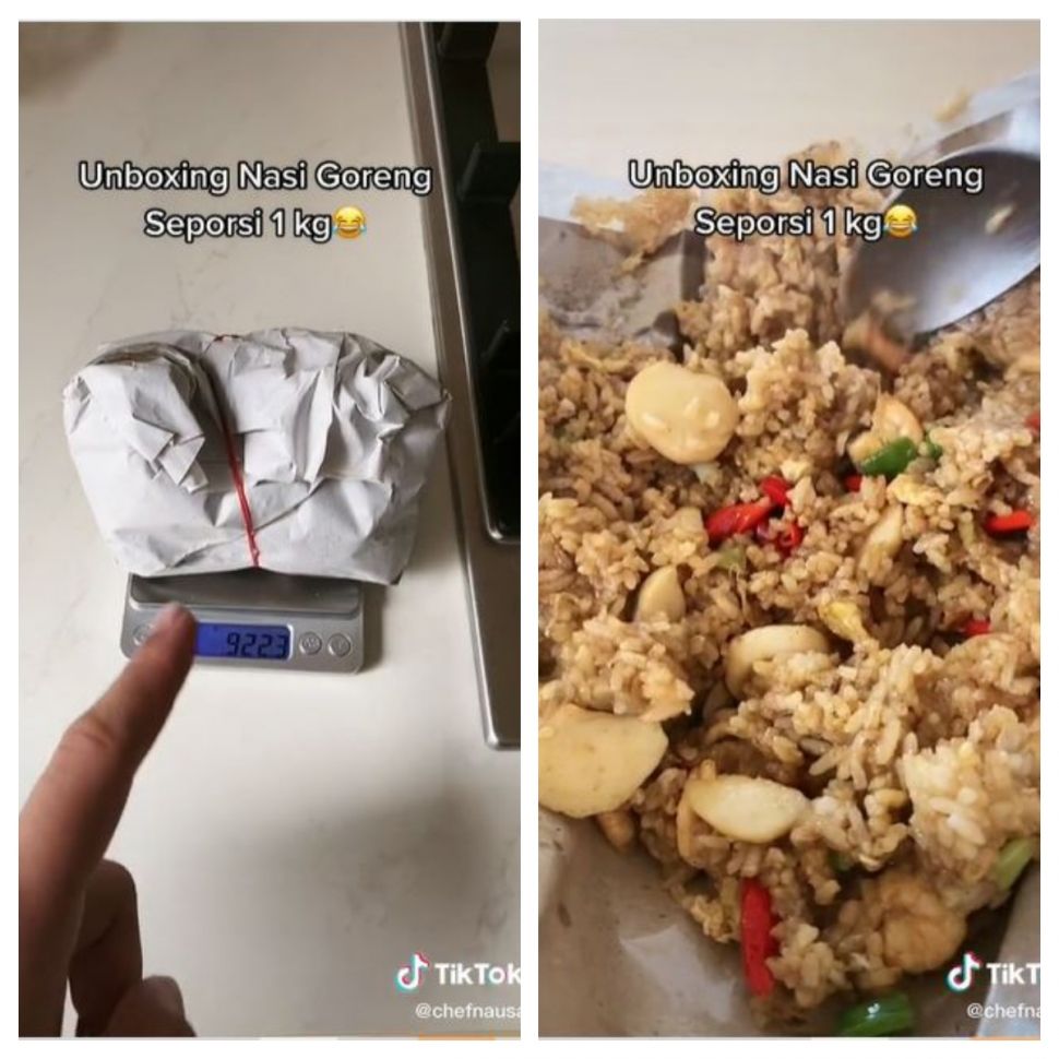 Nasi goreng hampir 1 kilogram (TikTok @chefnausa)