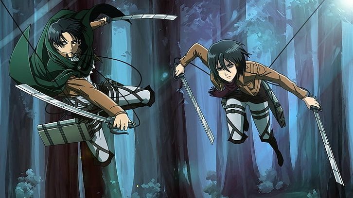 ilustrasi Mikasa dan Levi Ackerman (wallpaperflare)