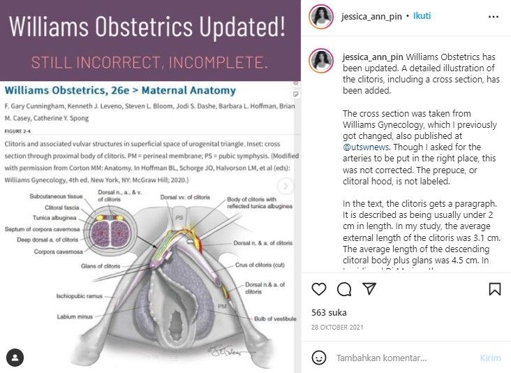 Jessica Pin mengedukasi publik tentang klitoris (Instagram)