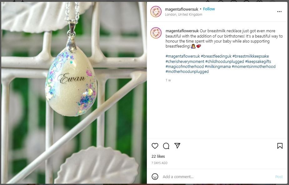 Jual Perhiasan dari ASI, Ibu Ini Hasilkan Rp28 Miliar (instagram.com/magentaflowersuk)