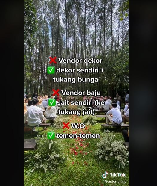 Viral Pernikahan Tanpa Jasa Wedding Organizer, Bikin Kagum (tiktok.com/asteria.nne)