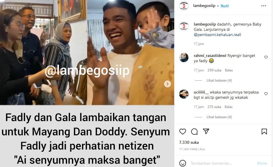 Senyum Fadly Faisal ke Doddy Sudrajat mencuri perhatian warganet. [Instagram]