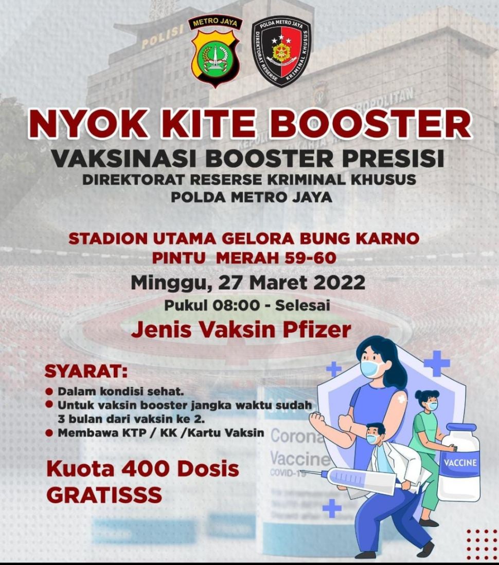 Booster Vaccination at GBK Main Stadium.  (Doc. ist)