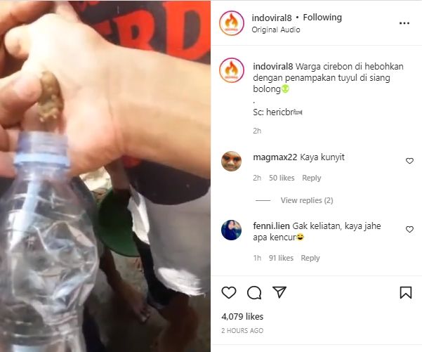 Viral! Penemuan Barang Diduga Tuyul Gegerkan Warga Cirebon, Bentuknya Buat Publik Geleng-geleng. (Instagram/indoviral8)