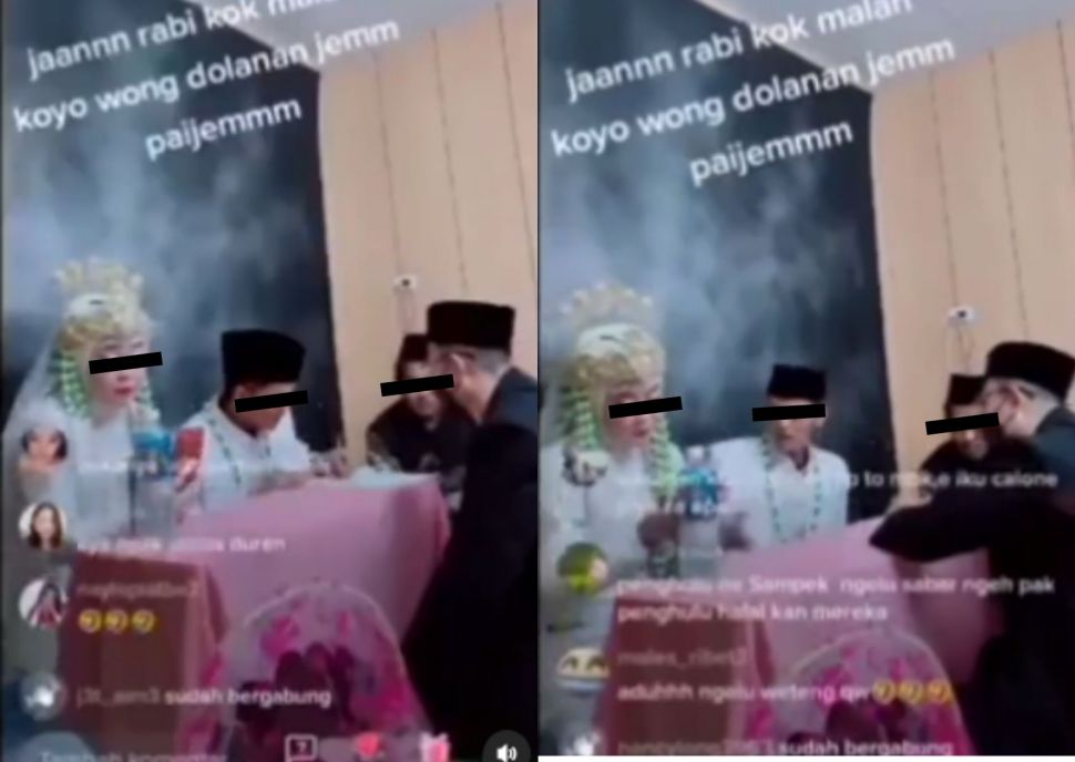 Pengantin Wanita Cengengesan Asik Main HP Sendiri sampai Lakukan Video Call saat Ijab Kabul. (Instagram/sedulur_solo)