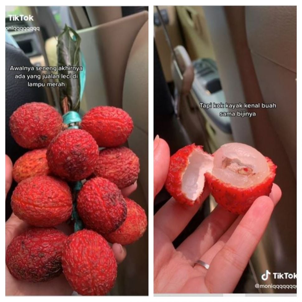 Rambutan menyamar jadi leci (TikTok @moniqqqqqqqq)