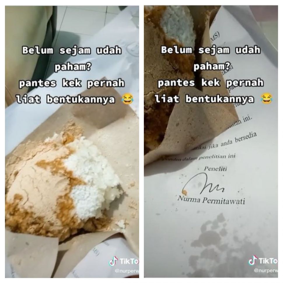 Kerta bungkus makanan terasa familiar (TikTok @nurperwat)