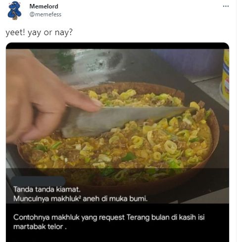 Ada-ada Saja! Pelanggan Minta Toping Terang Bulan dengan Adonan Isi Martabak Telur