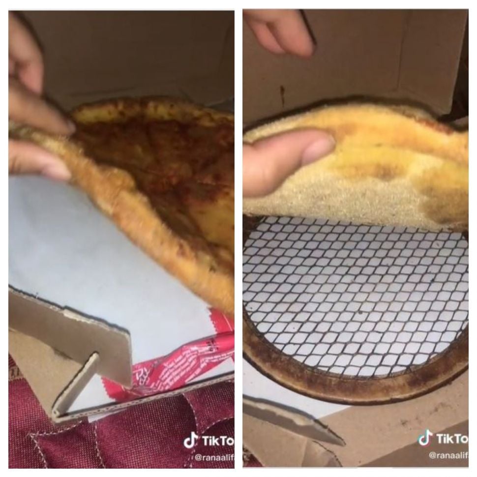 Tatakan di pizza (TikTok @ranaalifah)