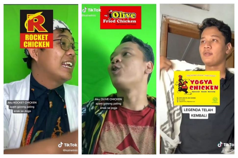 Pertarungan ayam goreng krispi di Yogyakarta (TikTok @kainetnic)