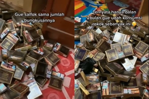 Pria Iseng Kumpulkan Bungkus Rokok Selama 2 Bulan, Jumlahnya Bikin Warganet Syok (instagram/@kepoin_trending)