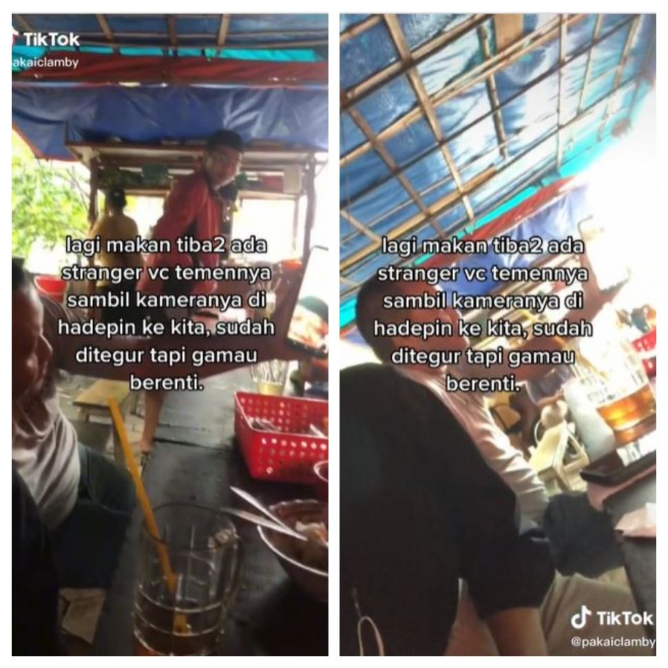 Dijadikan bahan pembicaraan orang di warung makan (TikTok @nadilawn31)