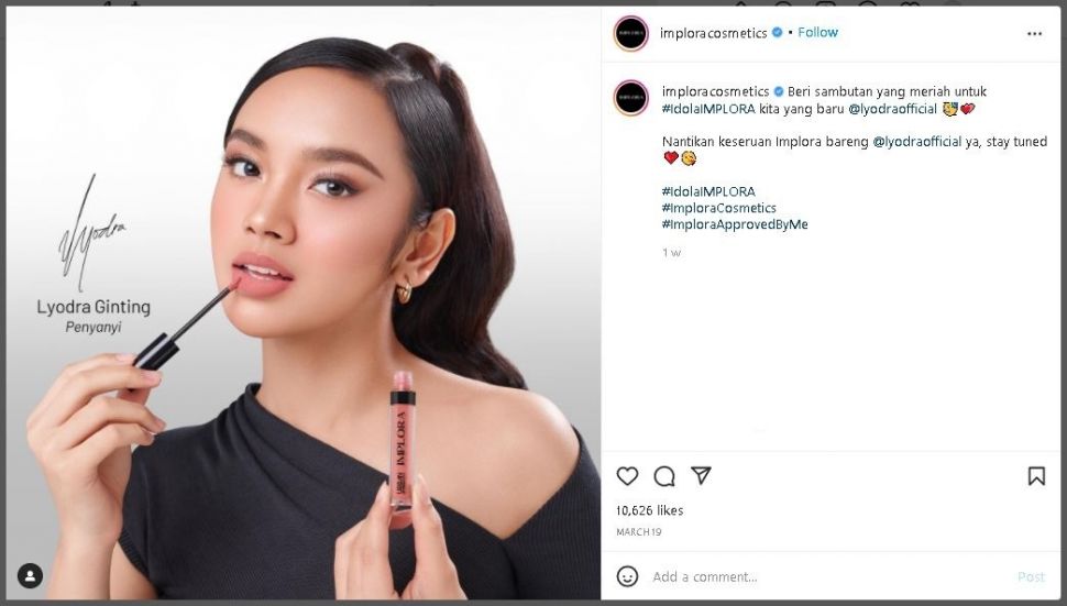 Lyodra Ginting dan Mahalini Raharja Menjadi Brand Ambassador Implora (instagram.com/imploracosmetics)